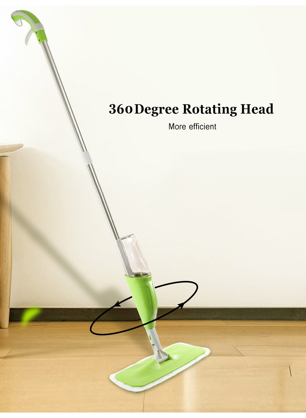 Household Flat Floor Mop Micro Fiber Spray Mop Cleaner Water Spraying Flat Mop Head Home Cleaning Tool