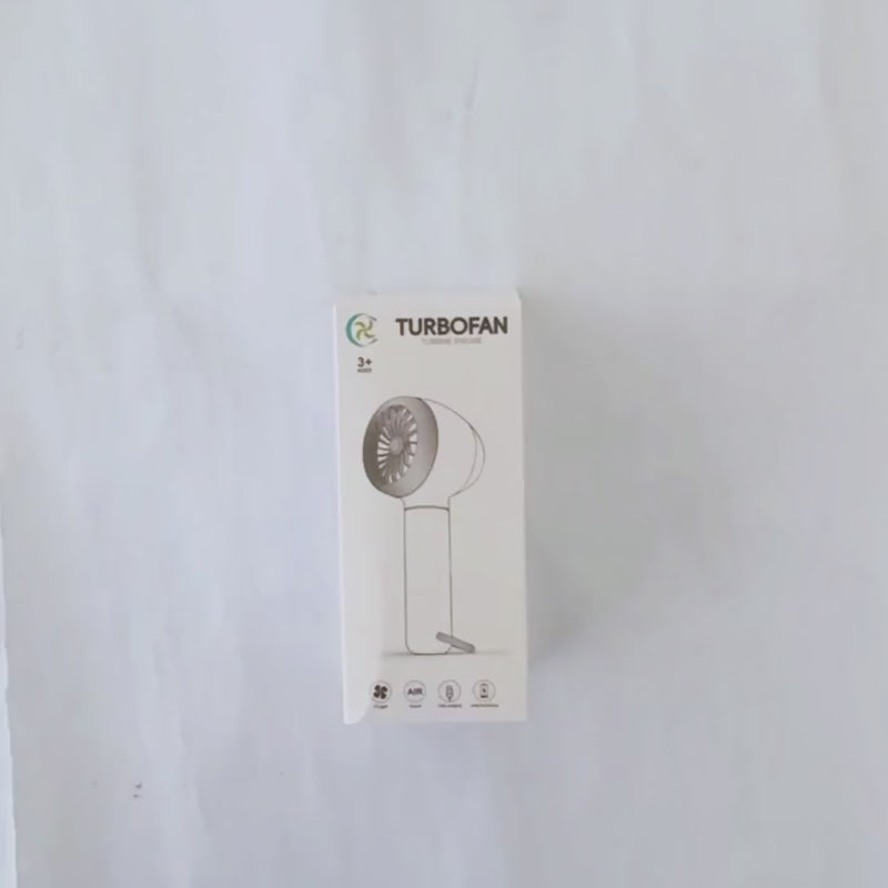 TurboFan Rechargeable Mini Cooling Fan | Portable Handheld USB Turbo Fan with 3 Speed Modes | Random color