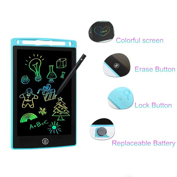 8.5-Inch Multi-Color LCD Writing Tablet | Reusable Drawing & Note-Taking Tool for Kids | Random Colors
